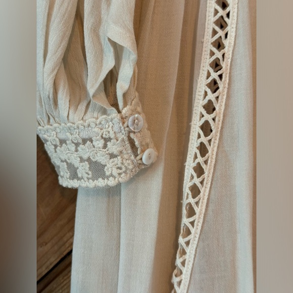 NWT Spell & the Gypsy Le Gauze Lace duster Small new off white dress wedding - Picture 11 of 17